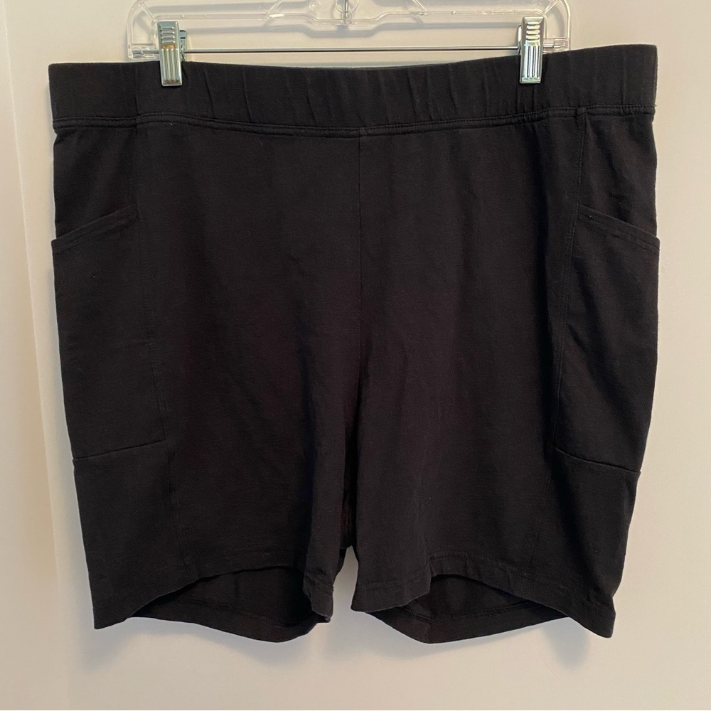 Old Navy Women's High-Waisted Slub-Knit Biker Shorts Black Jack Plus Size 3X